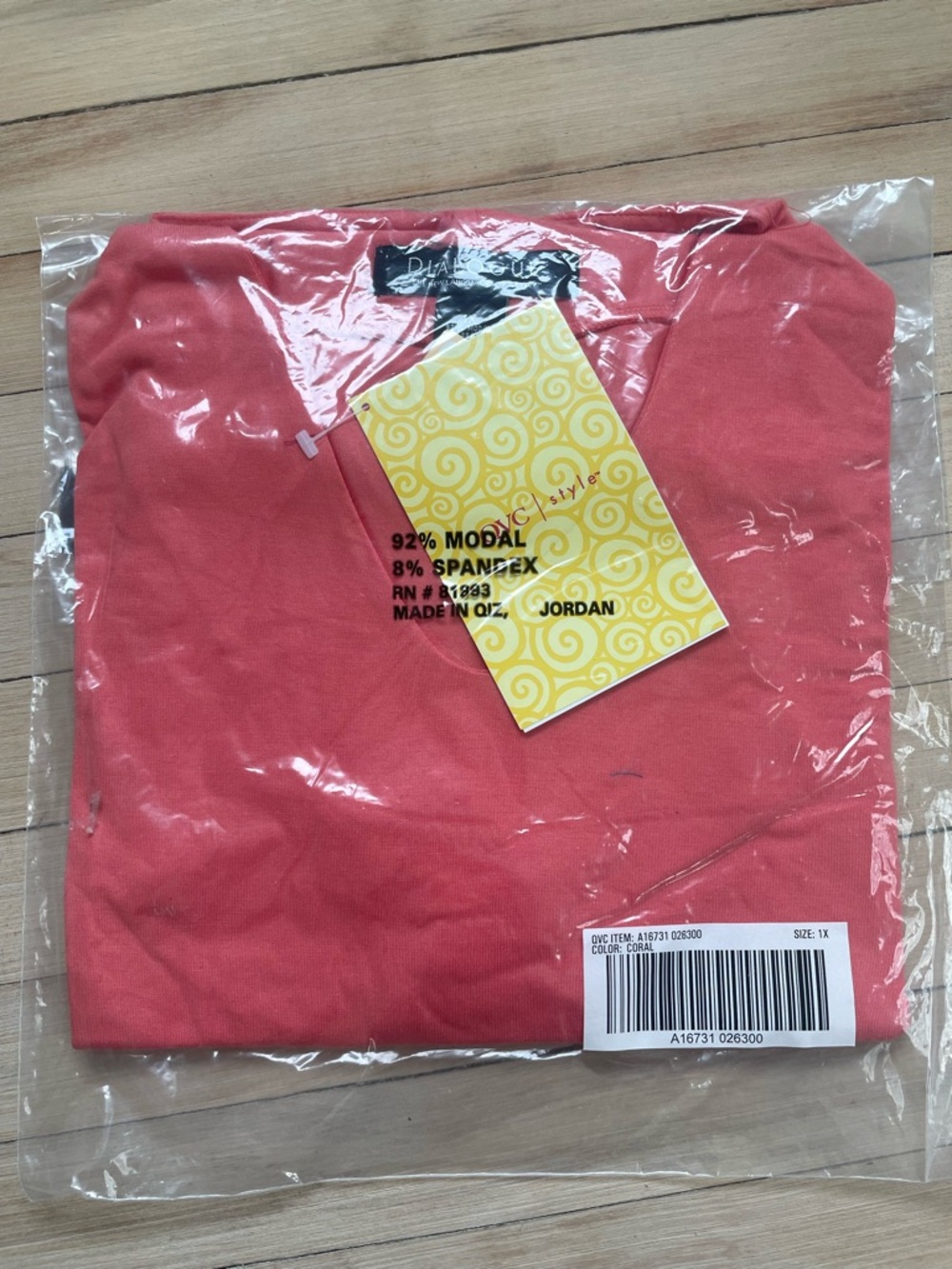 Vintage Dialogue Classic Coral Soft and Stretchy Shirt 1X NWT A16731